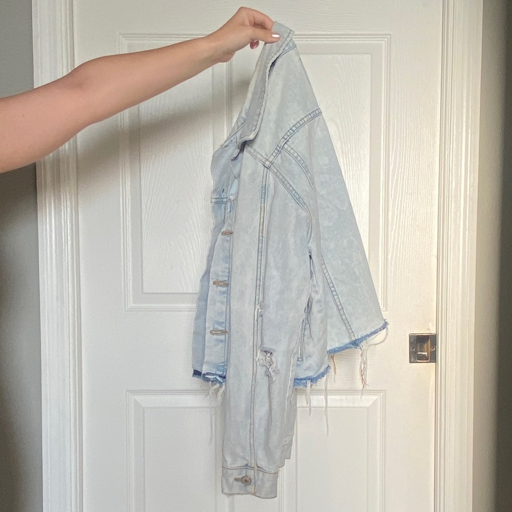 distressed shein denim jacket 🧥